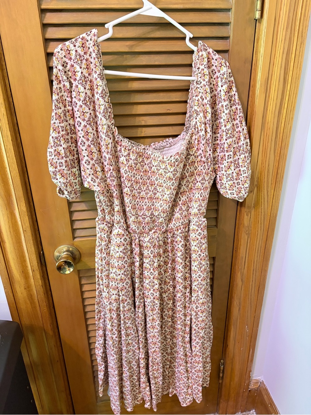 torrid Pink Floral Square-Neck Midi Dress
